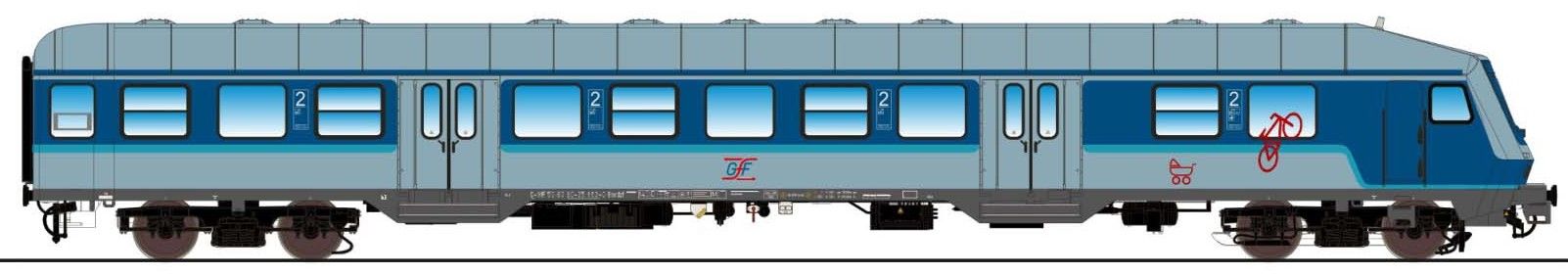 H0 Silberling / n-Wagen Bnrdzf 483.1, 80 80-35 163-0, Steuerwagen, GfF Ep. VI, blau-weiß, DC